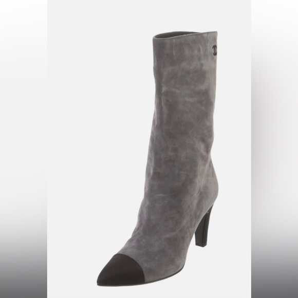 Limited Edition Gabrielle Chanel Gray Boots Size IT 37 Women's - Picture 2 of 6